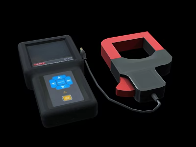 Industrial Digital Testing Equipment Featuring Display Screen Clamp And Control Panel 3d model