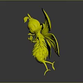 Cute Small Green Leaf Winged Creature With Floral Body And Delicate Features 3d model