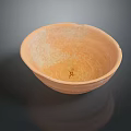 Handcrafted Clay Bowl Sculpture With Natural Surface Texture And Central Carved Pattern