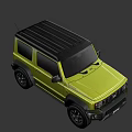 Yellow Suzuki Jimny Compact Off Road Vehicle With Front Grille Headlights And Black Wheels