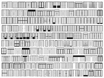 Diverse Collection of Sliding Doors With Various Panel And Frame Styles 3d model