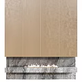 Modern Fireplace Interior Design With Marble Mantel Stone Panels And Flames 3d model