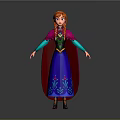 Game Movie Character Featuring Red Hair Blue Floral Dress And Red Cape