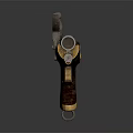 Vintage Old-Fashioned Pistol With Wooden Grip Metal Barrel And Brass Accents