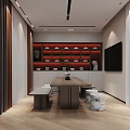 Modern Basement Living Area With Sofas Rugs Lighting And Cabinets