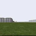 Modern Office Building With Glass Windows Multi Story Architecture Surrounded By Trees Parking Area
