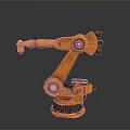 Orange Robotic Arm With Industrial Mechanical Structure And Joint Design 3d model
