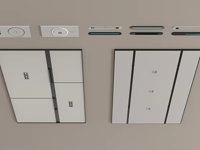 Modern Ceiling Panel Designs Featuring Various Styles And Functional Components 3d model