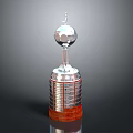 Silver Trophy Design With Red Wooden Base And Engraved Stripes