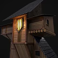 Unique Multi Level Wooden Houses With Sloped Roofs And Stone Base