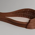Elegant Curved Wooden Woven Landscape Seat With Smooth Surface Design
