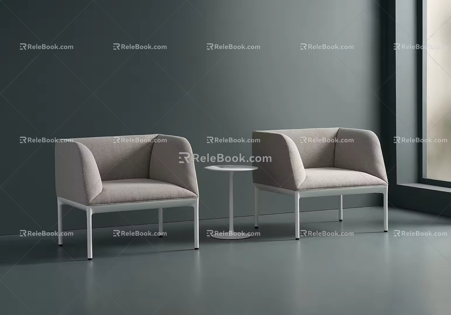 Office Reception Sofa Single Sofa 3d model