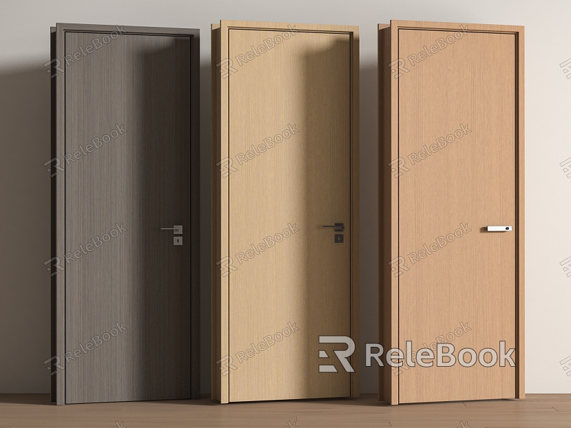 Door Bedroom Door Wooden Door Single Door Swing Door Combination model