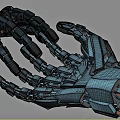 Intricate Golden And Silver Mechanical Hand Sculpture With Touching Palms