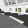 Modern Art Gallery Interior With Hanging Artworks Glass Skylight Visitors And Spacious Design