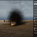Military Helicopter With Rotors Mounted Weapons Gray Fuselage And Light Blue Nose On Ground