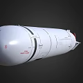 White Military Missile Weapon With Cylindrical Body Rear Fins And Red Markings