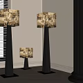 New Chinese floor lamp table lamp combination 3d model