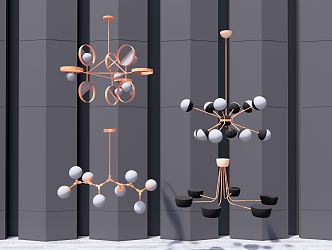 Light Luxury Chandelier 3d model