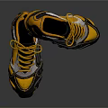 Yellow Black And White Football Boots With Studded Soles And Laces