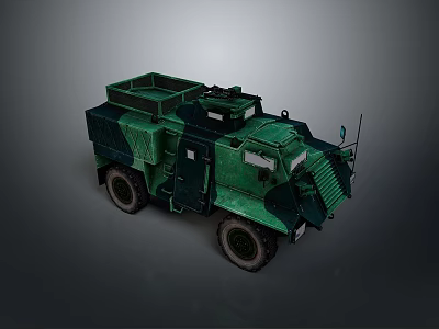 Green Camouflage Military Tank With Heavy Armor And Armored Combat Structure 3d model