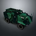 Green Camouflage Military Tank With Heavy Armor And Armored Combat Structure