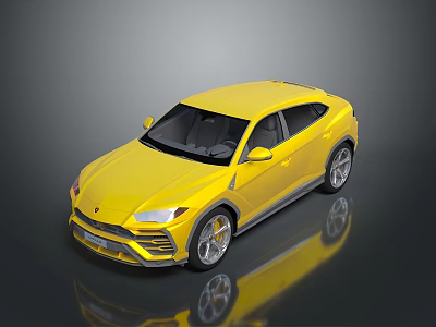 Yellow Luxury SUV Car With Streamlined Exterior Sporty Alloy Wheels And Glossy Reflection 3d model