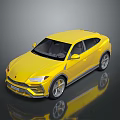 Yellow Luxury SUV Car With Streamlined Exterior Sporty Alloy Wheels And Glossy Reflection