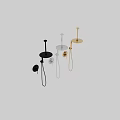 Modern Shower Faucet System with Rainfall Head Handheld Sprayer and Control Panel