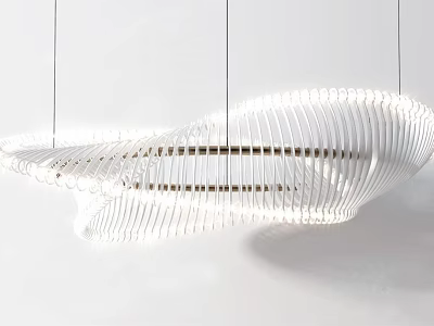 Modern Unique White Wavy Chandelier Design For Stylish Interior Lighting Decor 3d model