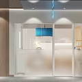 Modern Dental Clinic Interior With Dental Chair Surgical Lamp Computer Wooden Cabinets And Painting