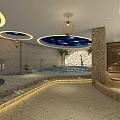 Luxury Beauty Salon Interior With Massage Beds Decorative Wall And Relaxing Ambiance