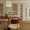 Bright Modern Living Dining Room Interior With Sofa Coffee Table Large Window And Green Plants