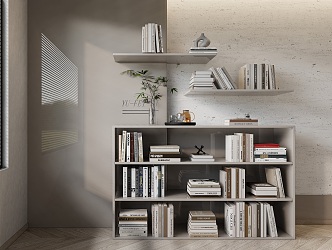 Quiet bookcase 3d model