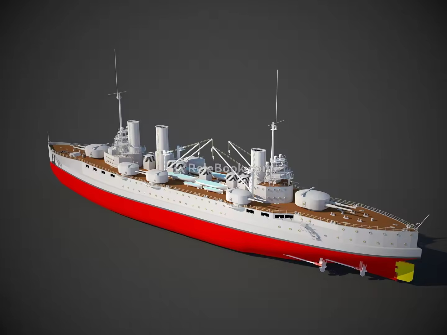 Modern French Denton-class battleship 3d model