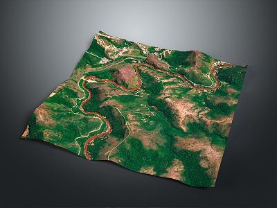 Geography, topography, mountain shape, ridge, ridge, valley, mountain range, canyon, geomorphology, mountain peak, mountain body 3d model