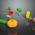 Colorful Fresh Vegetables Including Pumpkin Broccoli And Corn On Dark Background