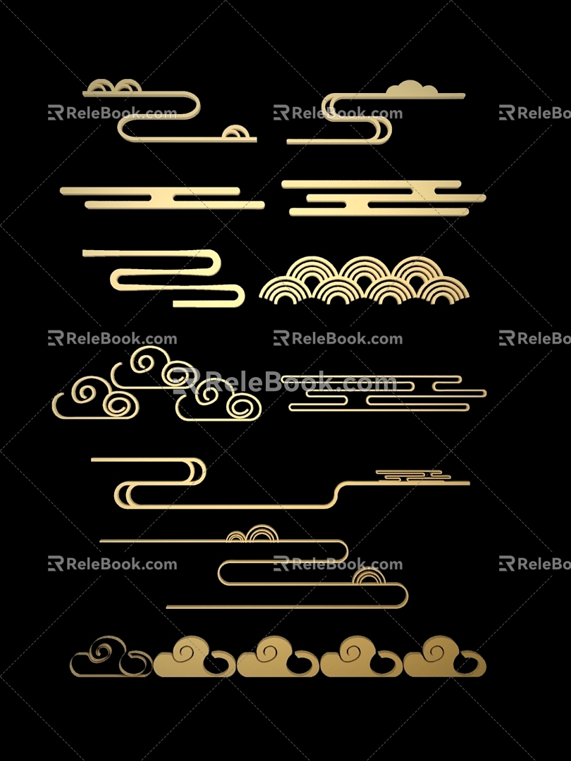 New Chinese Carved Xiangyun Traditional Chinese Elements 3d model