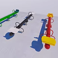 Colorful Seesaws For Kids Playground Featuring Green Black And Red Designs