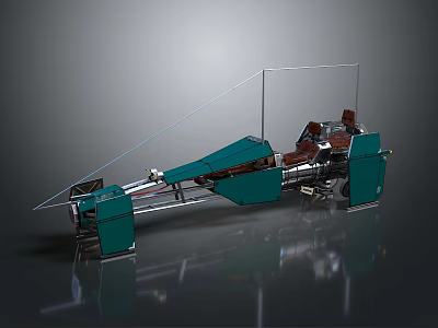 Green Racing Car Model With Transparent Structure And Mechanical Components 3d model