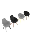 Stylish Modern Leisure Chairs in Gray Black with Metal Wooden Legs Design