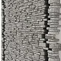 Building Exterior Wall Design With Various Natural Stone Textures And Patterns 3d model