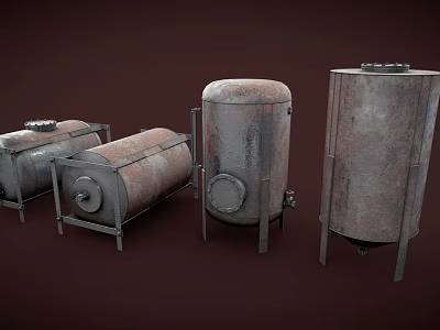 Modern storage tank for rusty liquid storage 3d model