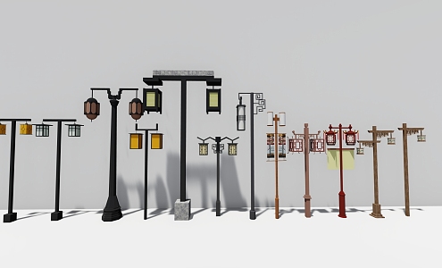 New Chinese Street Lamp 3d model