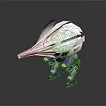 Futuristic Armored Mechanical Creature Quadruped Robot With Purple Yellow Design
