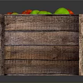 Vibrant Red and Green Fresh Fruits Displayed in Wooden Crates