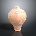 Ancient Terracotta Pottery Sculpture With Cracked Surface And Traditional Carved Patterns
