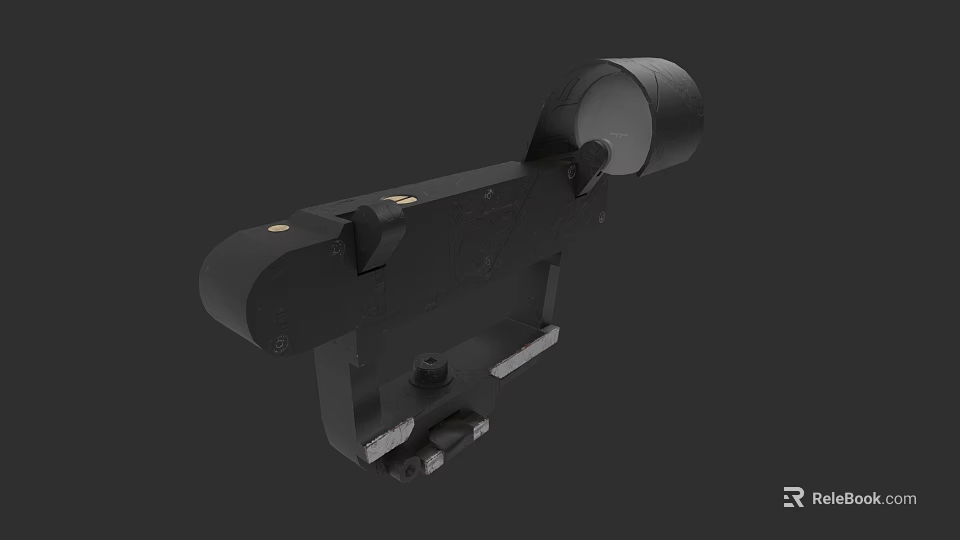 Tactical Weapon Scope Mount with Adjustable Knobs and Durable Black Construction 3d model