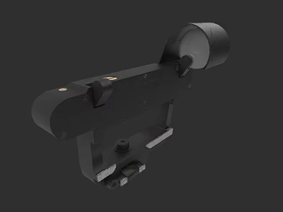 Tactical Weapon Scope Mount with Adjustable Knobs and Durable Black Construction 3d model
