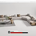 Modern sofa coffee table combination 3d model